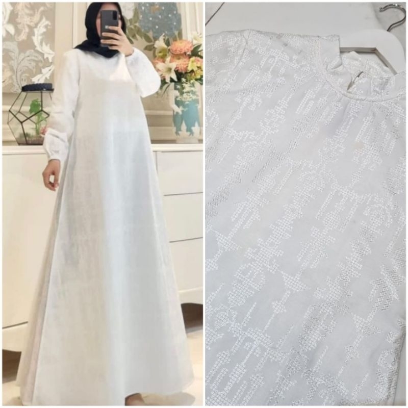 Gamis katun bordir strimin mix katun ima Ori By Edness Kayla