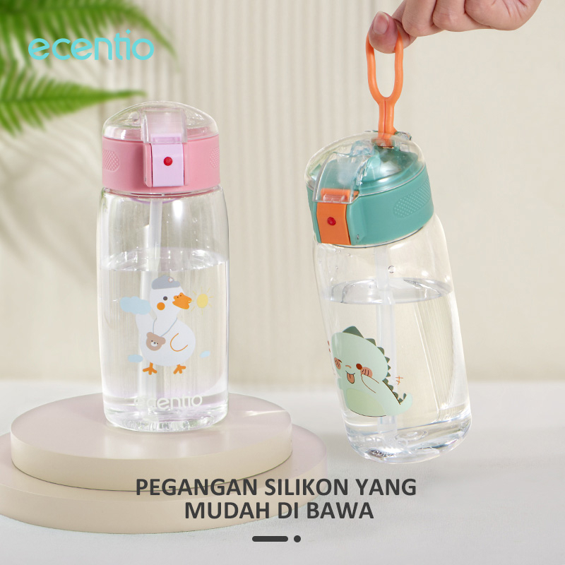 ecentio &amp; FOODI botol minum anak sekolah 450ml/500ml/780ml/botol air minum anak tumbler minum portable Berbahan Plastik BPA Free lucu