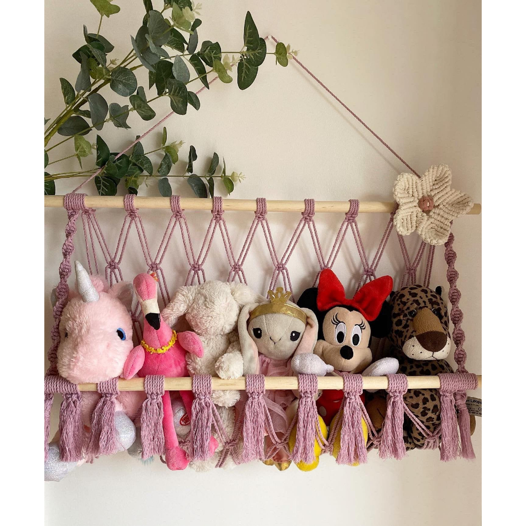 rak boneka gantung hiasan dinding kamar rak lucu simple