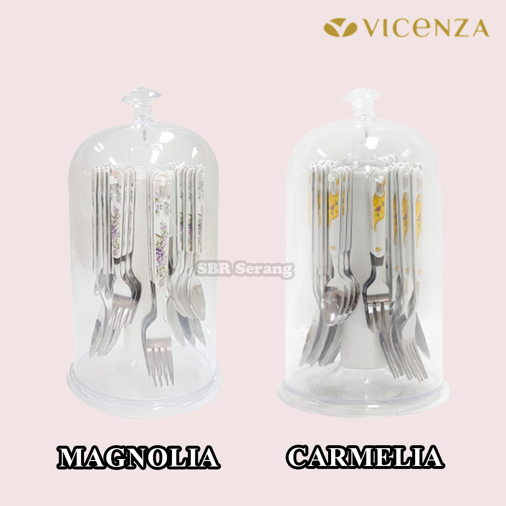 Set Sendok Makan  Motif Vicenza V248 Sendok Dan Garpu Vicenza Spoon & Fork Magnolia & Carmelia