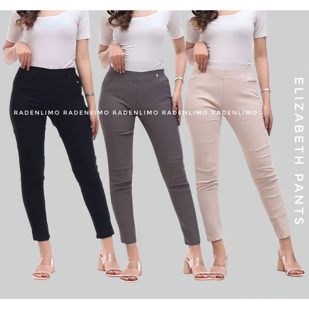 Celana Chino Elizabeth Pants Wanita Bahan Melar Elastis Radenlimo