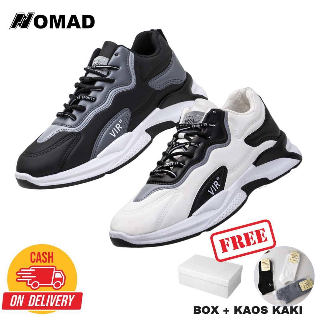 Nomad Fighter Sepatu Sneakers Casual Jogging S25 Gratis Kaos Kaki