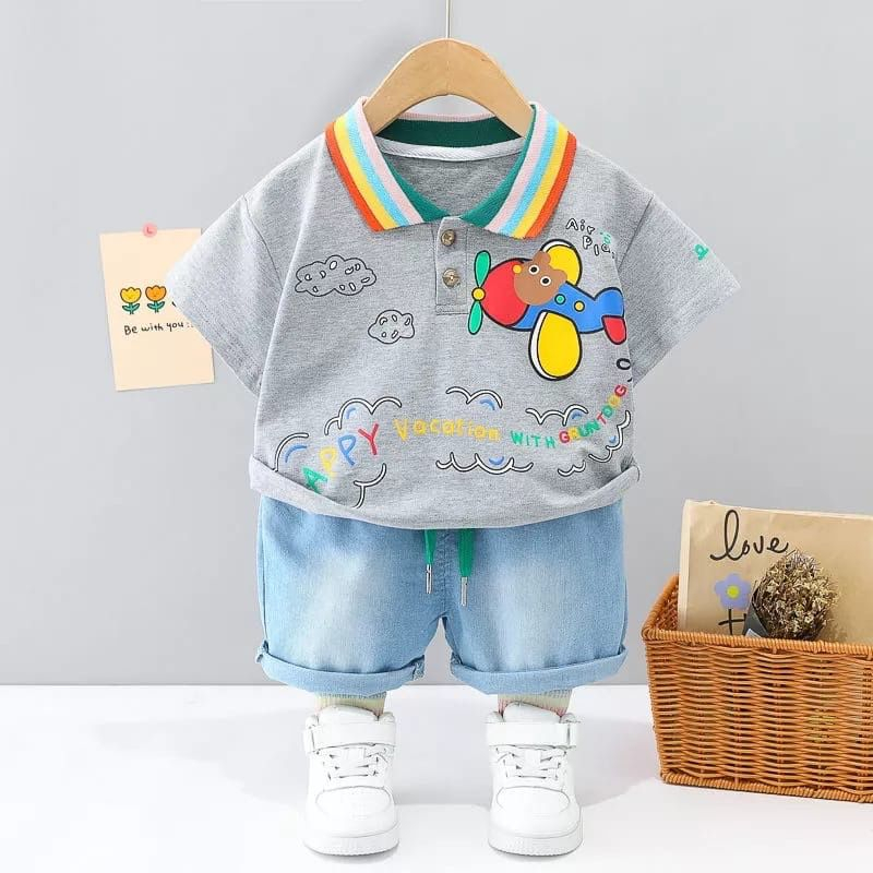 SETELAN KAOS ANAK DAN JEANS KEKINIAN/SETELAN OUTFIT FASHION ANAK