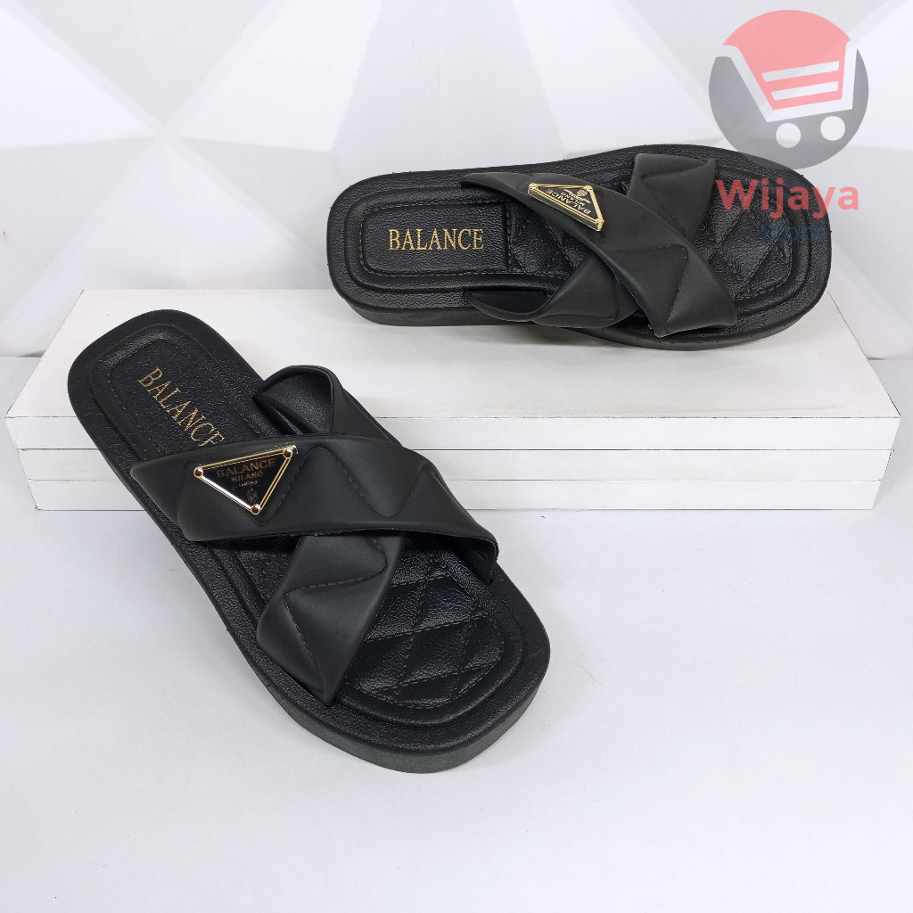 Sandal BALANCE 8868-B2 Wedges Slop Wanita Model Silang Sendal Jelly Slide Pita Selop Cewek Perempuan