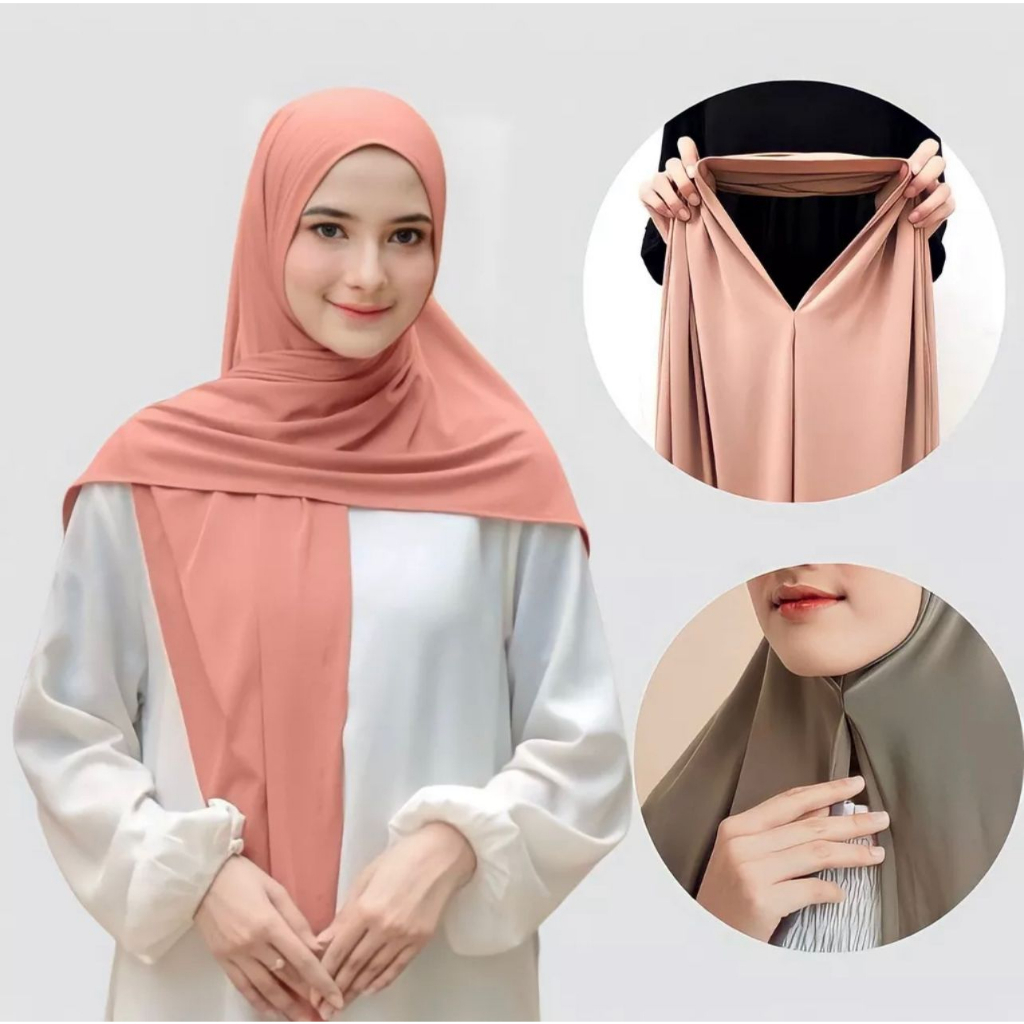 GarasiMedan-Jilbab Segitiga Instan Jersy Dewasa/Kerudung Instan Wanita/Hijab Segitiga