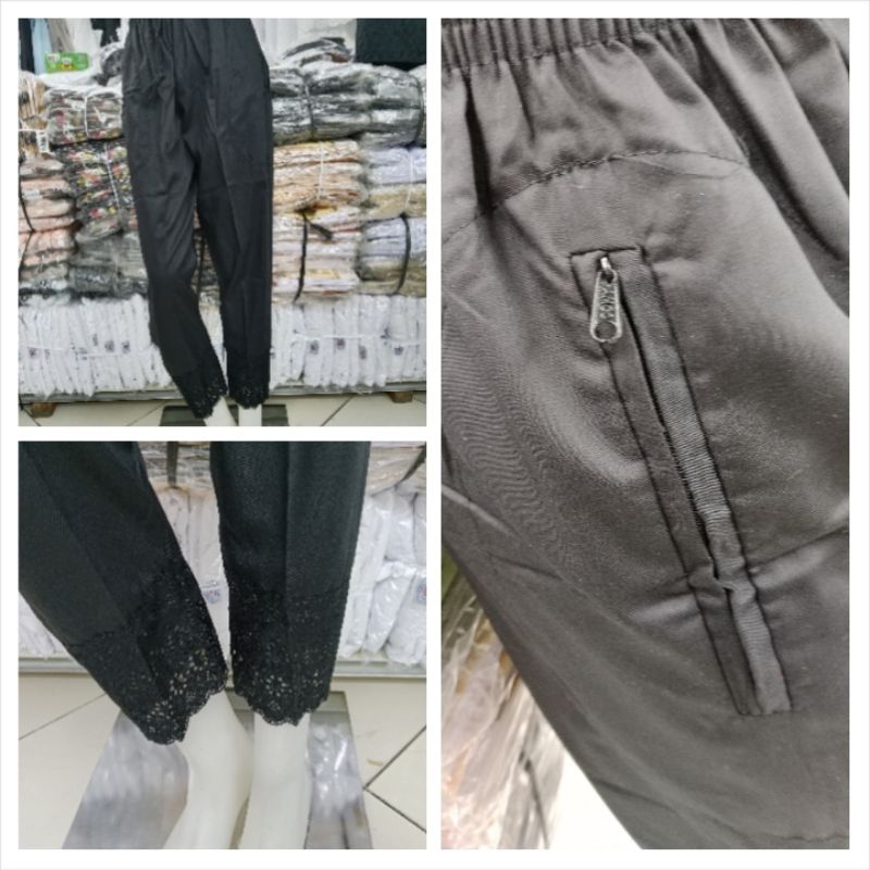 Celana Katun Renda Hitam Haji