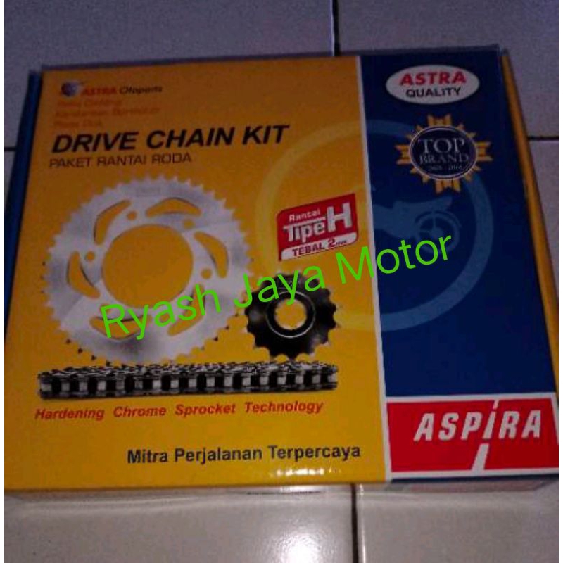 Gir / Gear set dan Rantai for karisma/karisma x/ supra x 125 old Aspira Astra