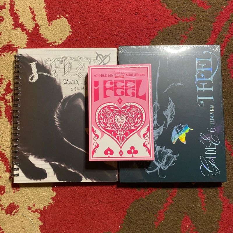 SET ALBUM GIDLE IDLE I FEEL QUEENCARD ALLERGY QUEEN CAT BUTTERFLY VER MIYEON MINNIE SOYEON YUQI SHUH