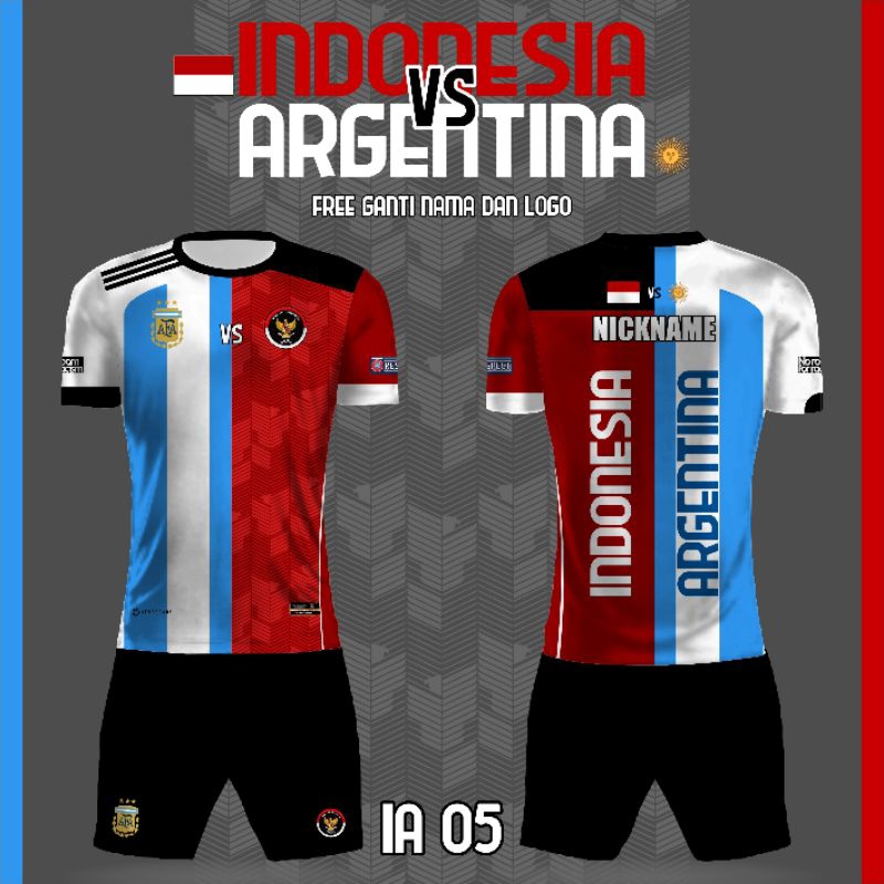 Setelan Jersey Argentina Vs Indonesia Baju Sepakbola Timnas Indonesia Baju Argentina