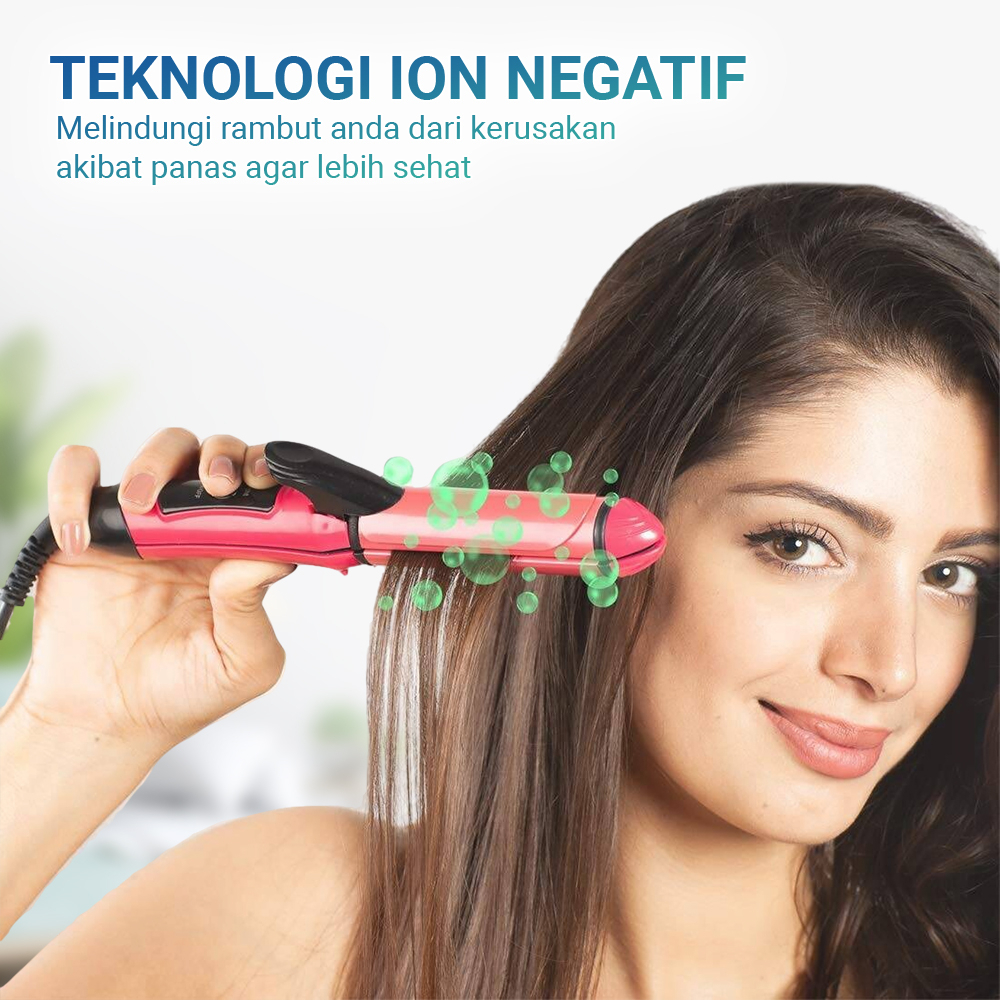 Catokan Rambut Curly/Pengriting Rambut Pelurus Rambut Warna Warni 2 IN 1 Multifungsi HC-03