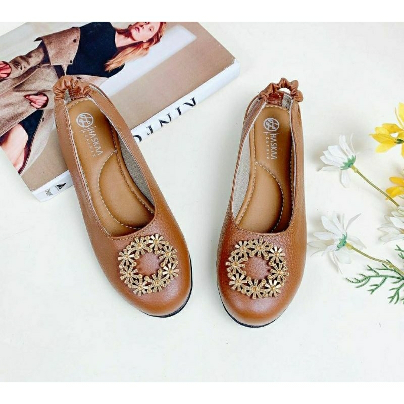 Sepatu Flatshoes Kulit Sapi Wanita