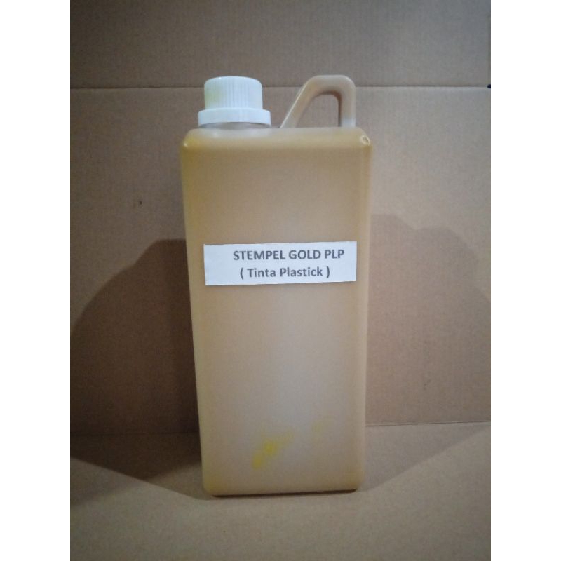 

Tinta stempel Plastik Gold atau emas Metalik kemasan 1 Liter