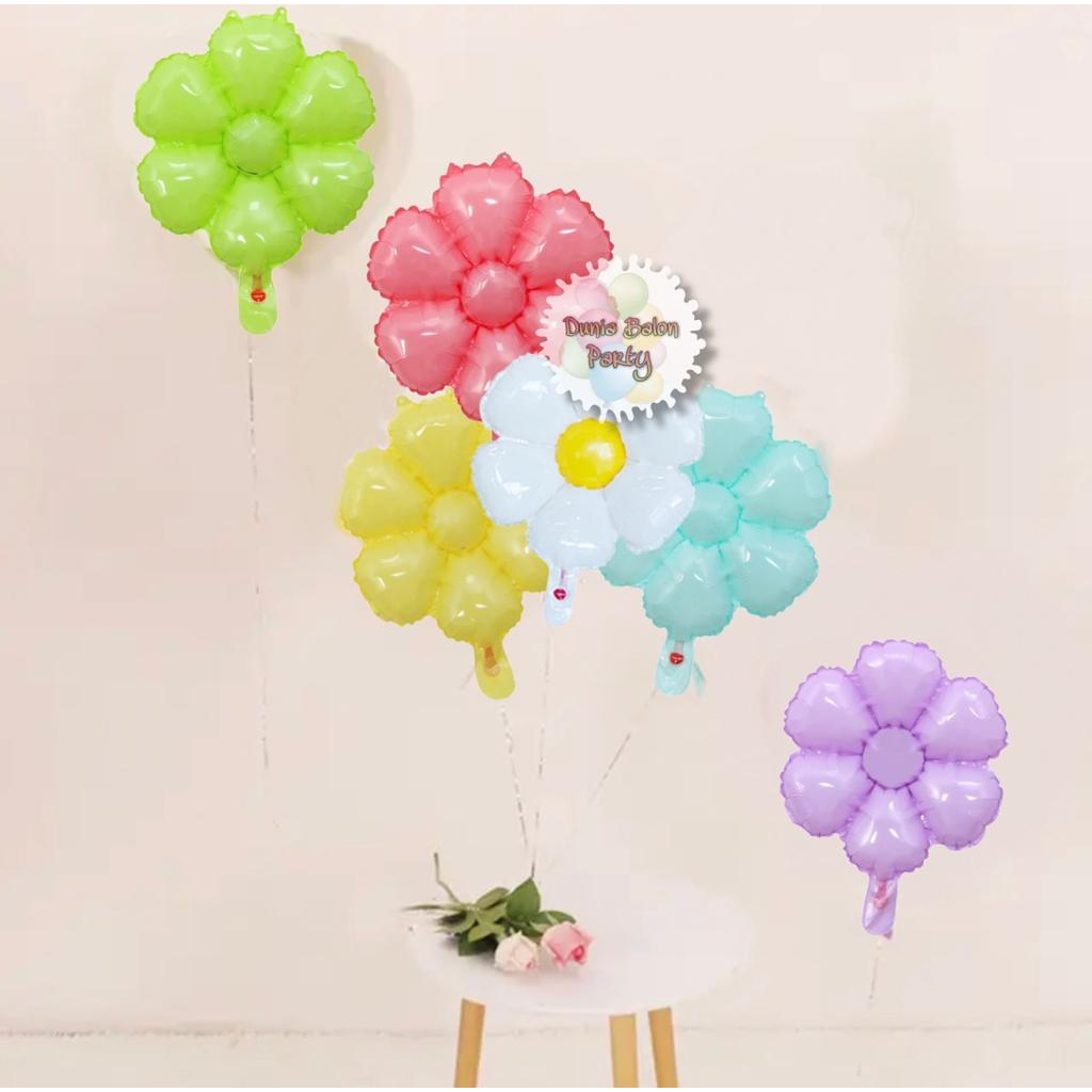 Balon Foil Bunga Matahari Warna Pastel / Balon Sunflower Polos