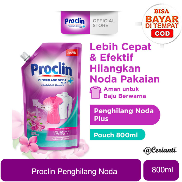 Proclin Penghilang Noda Pouch 800 ml - Penghilang Noda Pakaian_Cerianti