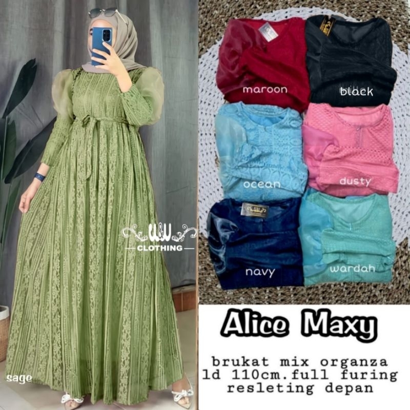 ALICE MAXY GAMIS WANITA BROKAT MIX ORGANZA LD 110