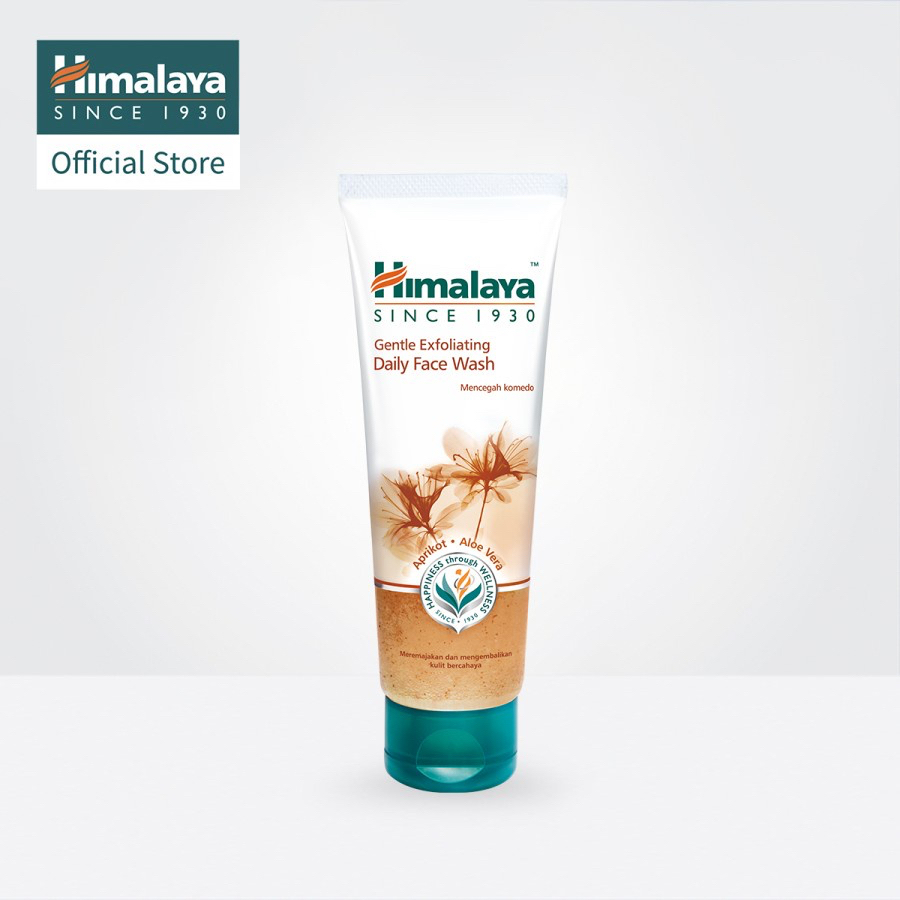 HIMALAYA Gentle Exfoliating Daily Face Wash India / Pembersih Wajah 50ml 100ml / Untuk Kulit Yang Cenderung Komedo / Membersihkan Aprikot Aloe Vera / Facial Cleanser Sabun Cuci Muka Series / Cleansing Neem Brightening Moisturizing Oil Control Foaming Glow