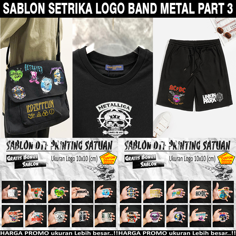 Sablon setrika band metal musik logo part 3 sablon dtf custom sablon metallica acdc sablon kaos setr