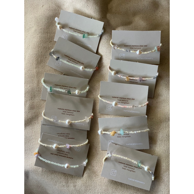 Gelang Custom manik manik batu mutiara air tawar ANGGRAINI