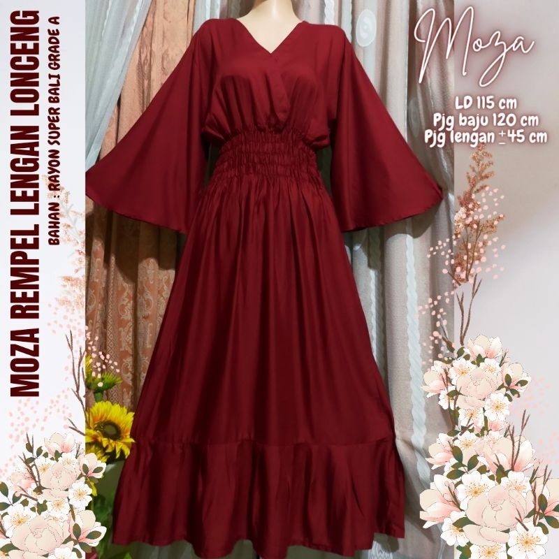 Moza Rempel lengan lonceng //Dress Moza Lonceng //Dress Moza Bali