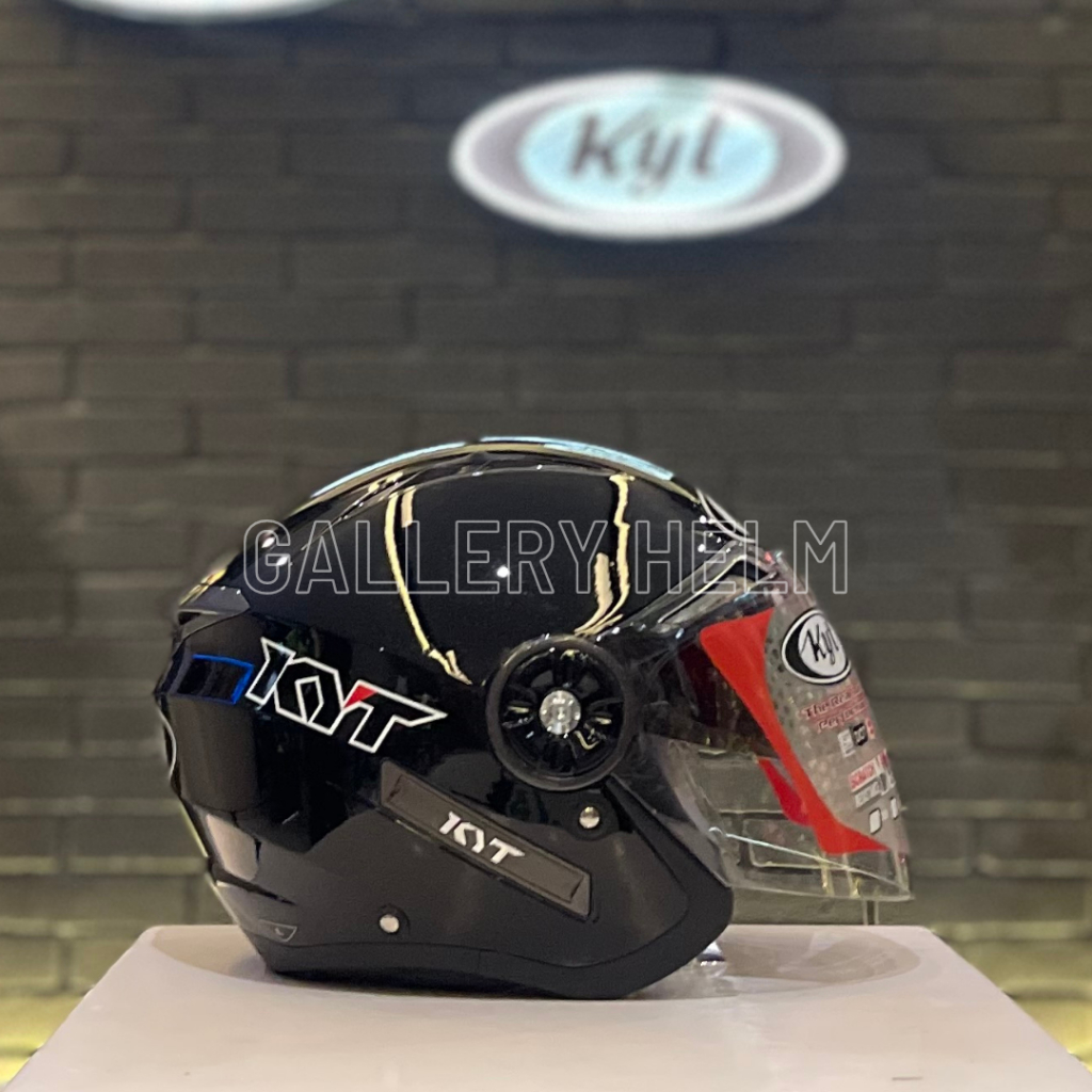 KYT Mine Solid Black Mett / KYT Mine polos / helm kyt polos / helm half face  / 100% original / helm