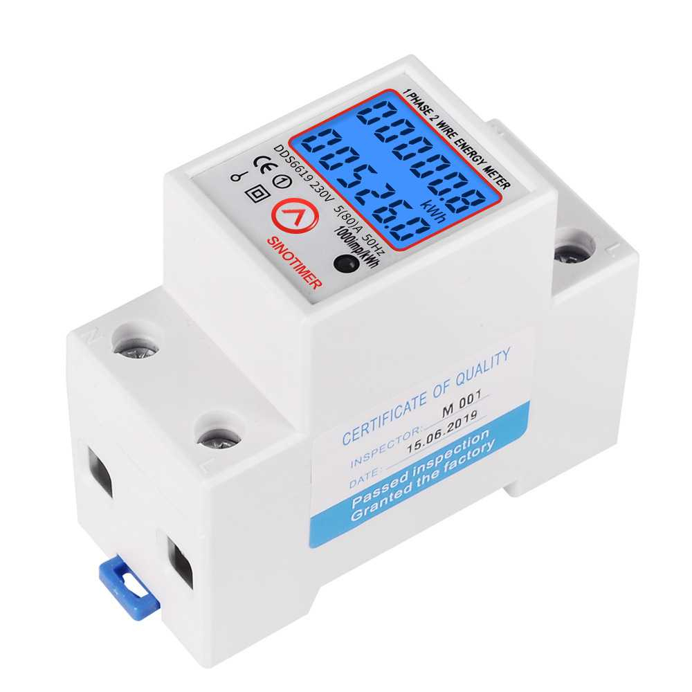 Aideepen Meteran Listrik Digital Din Rail kWh Meter Single Phase 230V - DDS6619