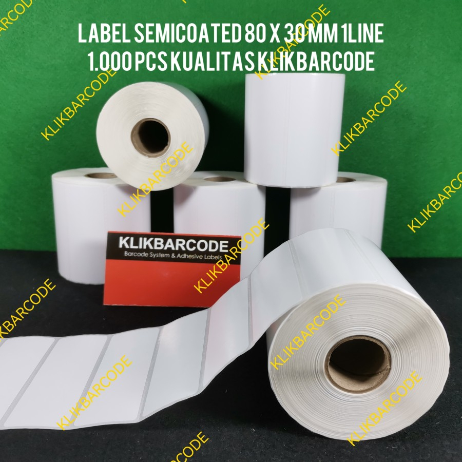 

Stiker Label Barcode Semicoated 80x30 mm / 80 x 30 mm /8x3cm @1.000pcs