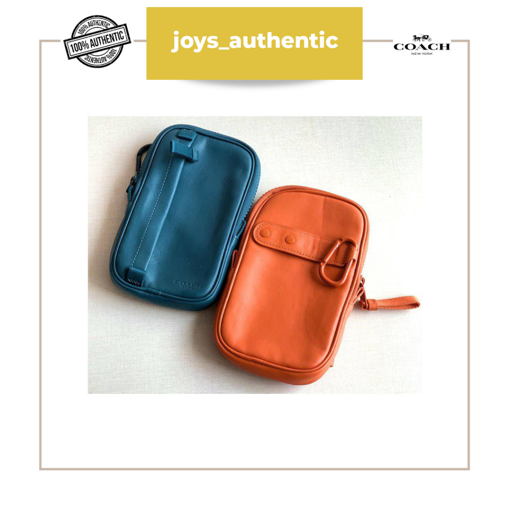 Tas Wanita Coach 1174 North/South Hybrid Pouch Oranye Orange/Monochrome Woman Pouch Authentic Origin