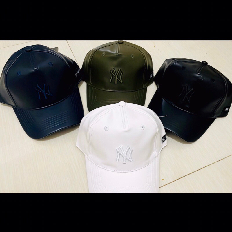 TOPI BASEBALL MLB CAP NEW YORK LEATHER MINIFONT BLACK// WHITE// NAVY// CAMO