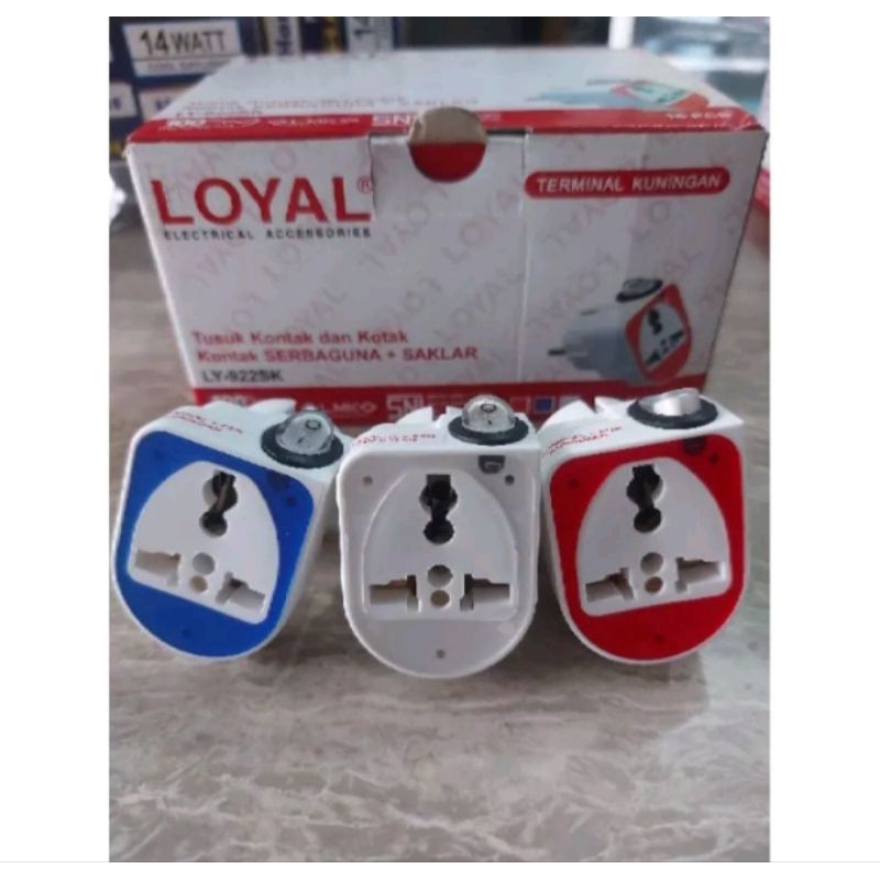 Steker loyal serbaguna 1 lubang + saklar lampu SNI / steker serbaguna saklar ON-OFF / Over steker serbaguna