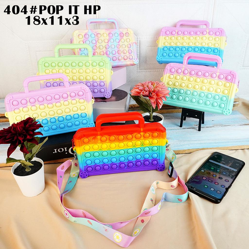 TAS SELEMPANG ANAK POP IT  MOTIF KOPER RUBBER JELLY / SLING BAG LUCU RANDOM