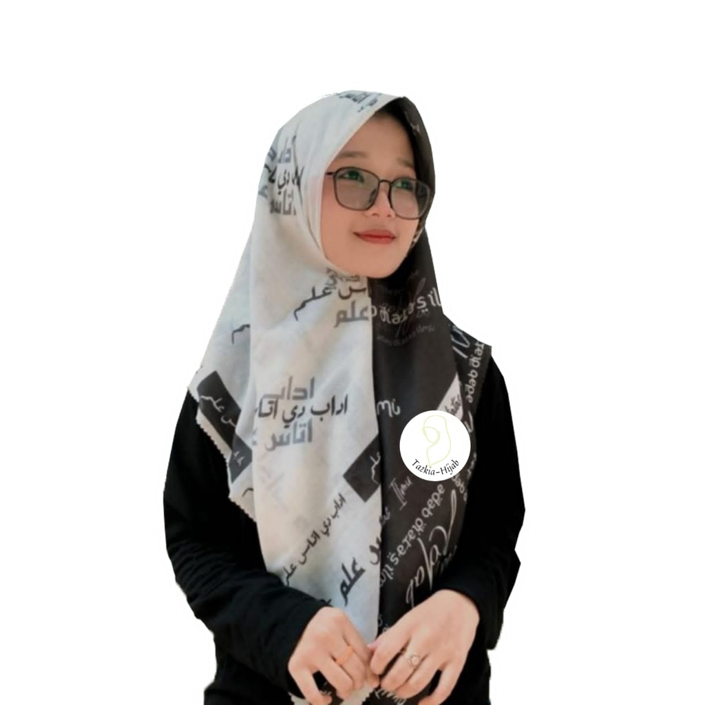 Cod Ready Hijab Pegon Arab Hijab Santri Indonesia Jilbab Viral Segi empat Hijab Semboyan Santri Kerudung Pegon Arab