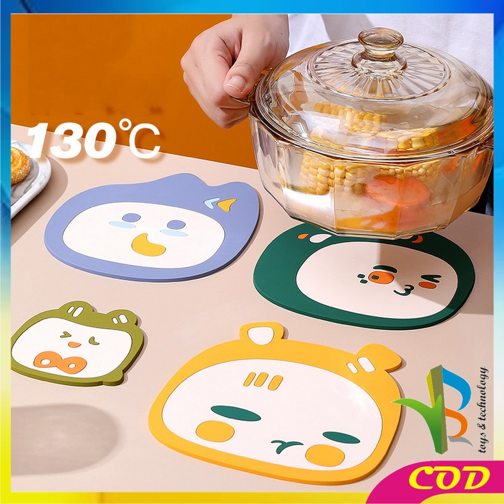 RB-C868 Tatakan Gelas Silikon Motif Karakter Lucu Tahan Panas Serbaguna / Tatakan Alas Panci Panas Placemat Anti Panas / Coaster Kartun Anti Licin Multifungsi Import