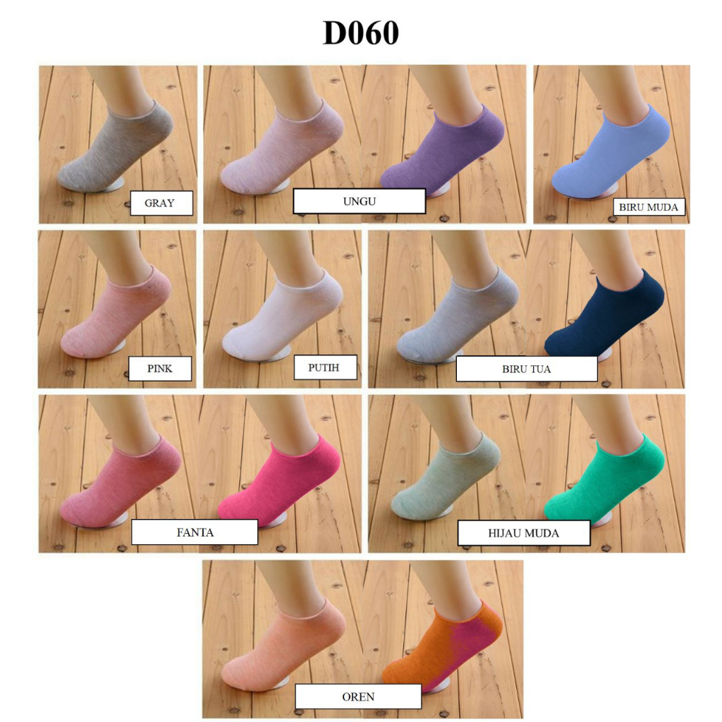 MOLAMOLA D060 Kaos Kaki Polos Wanita Spandek Korea Short Socks Kaus Kaki Ankle Nyaman