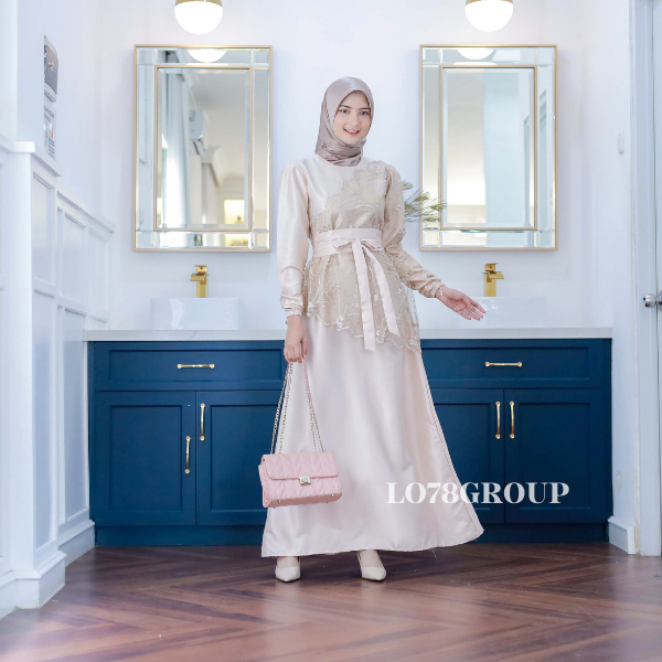 GAMIS SAUKIA|JUMBO ADA- GAMIS SAUKIA ZASKIAZ DRESS BRUKAT GAMIS KONDANGAN GAMIS MAXY TILE DRESS (FREE BELT LEPAS PASANG)