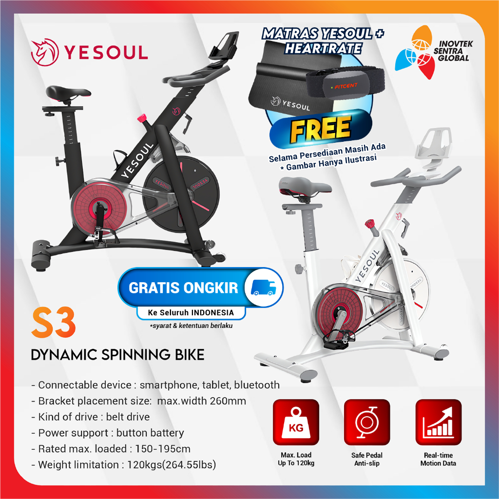 YESOUL S3 Smart Spinning Bike - Alat Fitness Sepeda Statis - Garansi Resmi