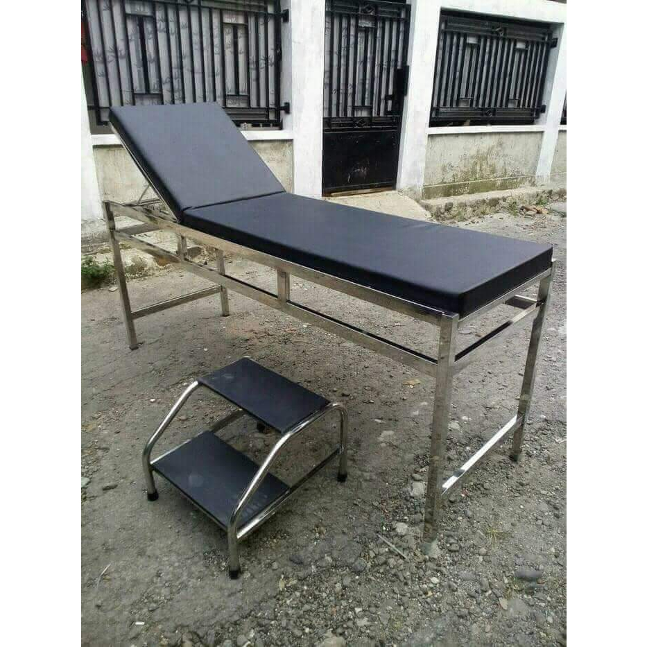 Meja Periksa Pasien Steinless Steal  SS / UKS KnocDown + Tangga LOKAL / Tempat Tidur pasien Klinik R