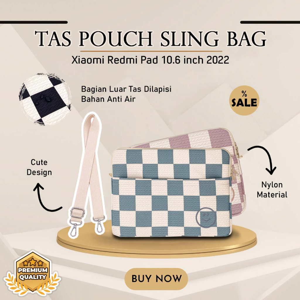 Korean Pouch Xiaomi Redmi Pad 10.6 inch 2022 Sling Bag Motif Catur Sleevebag Selempang Kerja Kuliah 