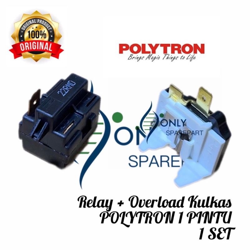 Relay dan Overload Kulkas Polytron 1 Pintu Original / Overload kulkas polytron