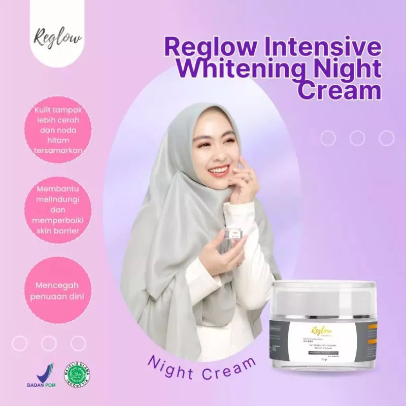 INTENSIVE WHITENING NIGHT CREAM REGLOW DR SHINDY SKINCARE HALAL BERBPOM ORIGINAL