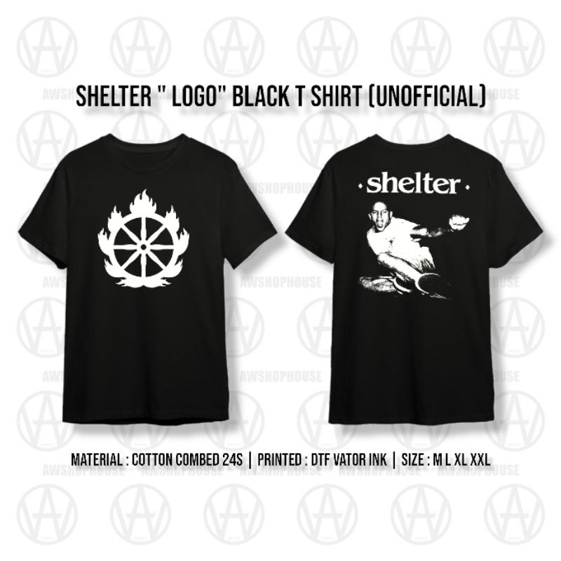 KAOS TSHIRT BAND SHELTER "LOGO" BLACK UNOFFICIAL