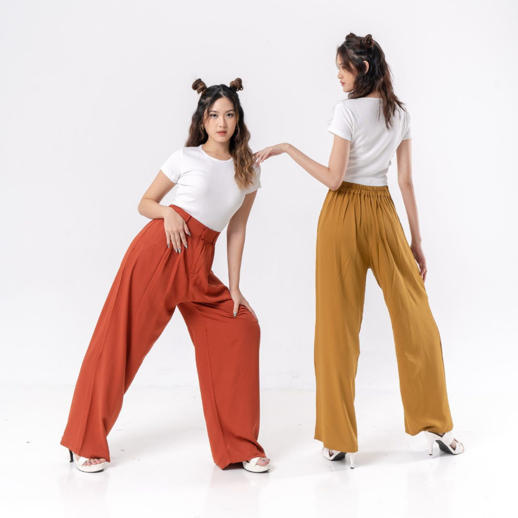 AIJO - Reva Twill Cullote - Celana Panjang Loose Pants Kekinian