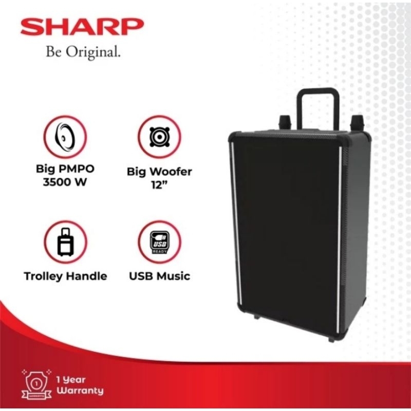 BATAM - SHARP CBOX TRB12CBL TRB 12 CBL aktive speaker 12 inch trolley portable meeting