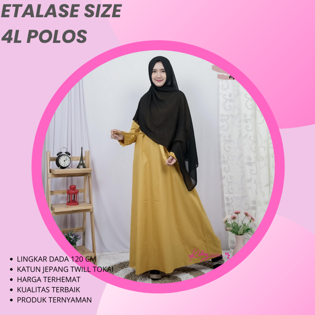 Gamis Polos Polosan Wanita Simple Sederhana Premium Warna Katun Jepang Tokai Cantik Muslim Kekinian 
