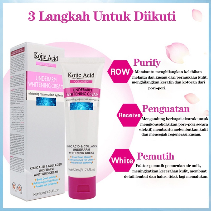 Underarm Cream Pemutih Ketiak Krim Pemutih Selangkangan Melembabkan Memutihkan Kulit Ampuh dan Cepat-50Gr