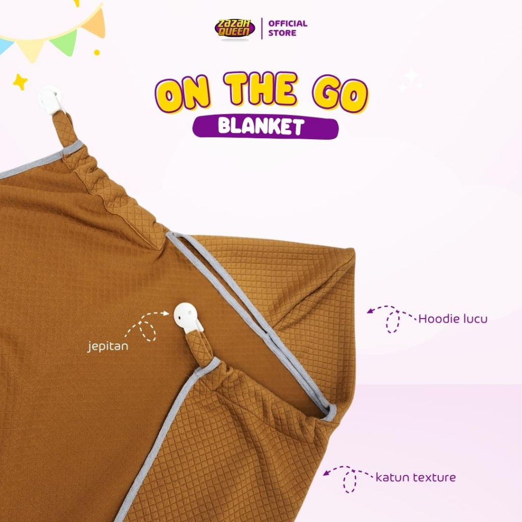 On The Go Blanket Selimut Bayi | Hoodie Blanket Texture Series