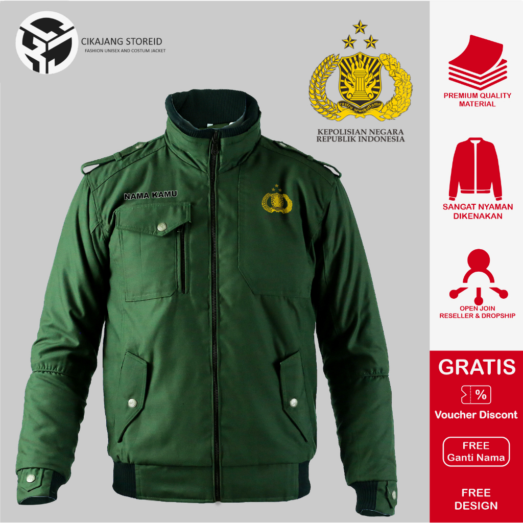 JAKET POLISI JAKET CIKAJANGSTORE LOGO POLISI INDONESIA