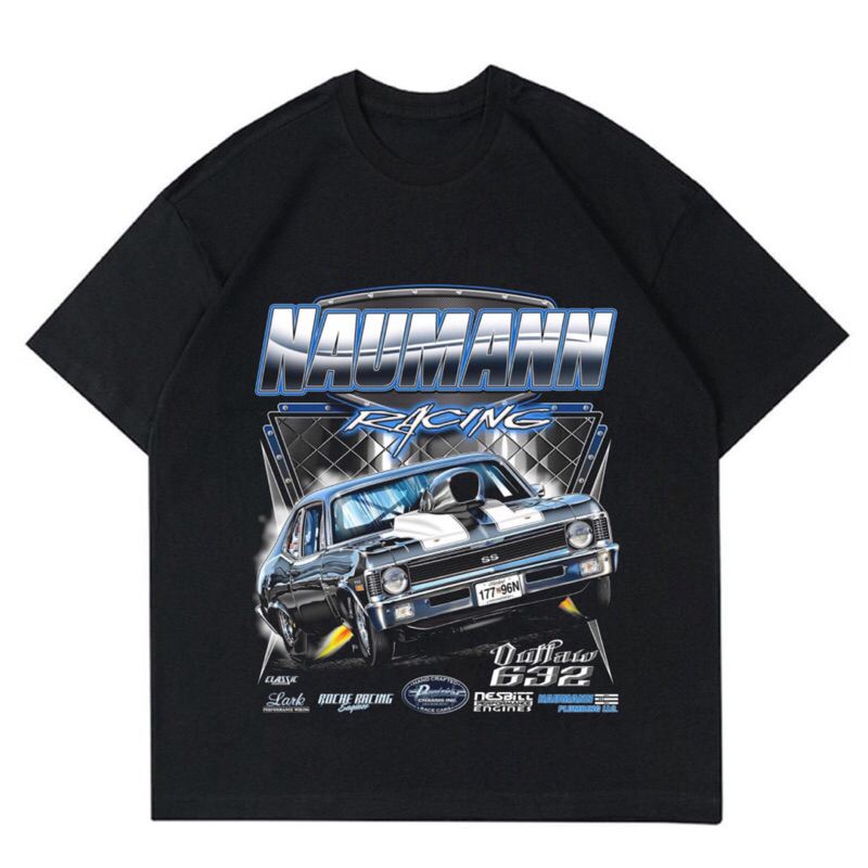 BAJU KAOS VINTAGE NASCAR RACING “NAUMANN” |T-SHIRT VINTAGE NASCAR RACING BLACK| BAJU KAOS PRIA OVERS