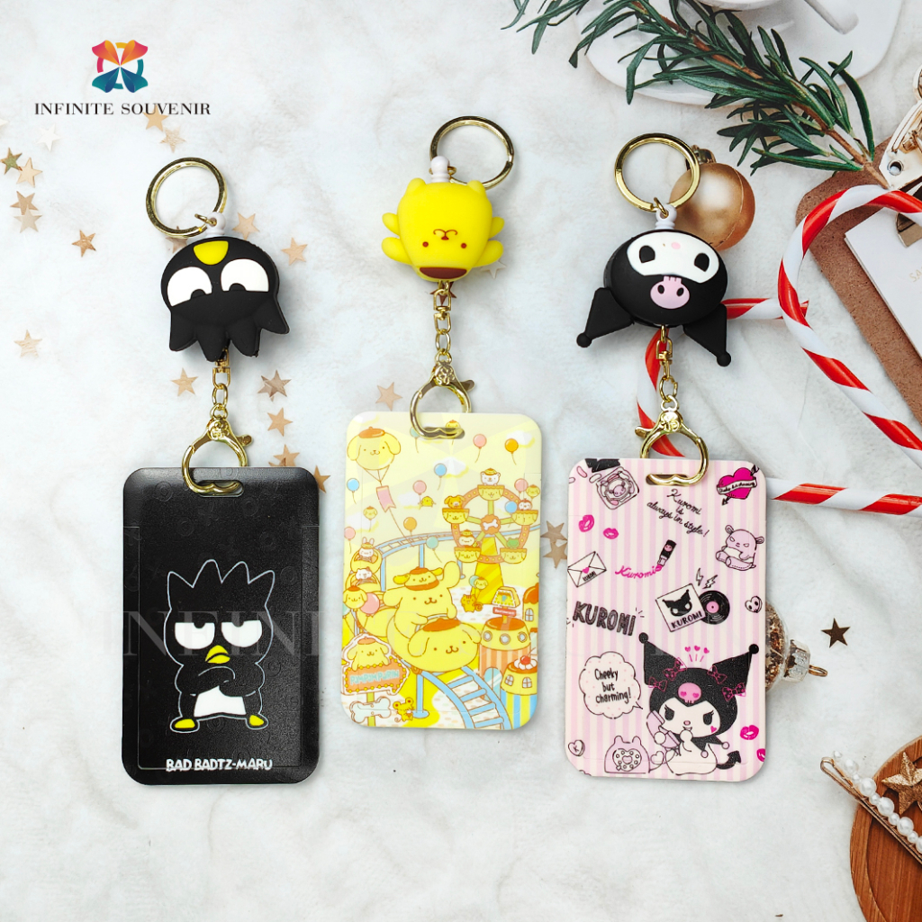 (N015) Id Card Holder Sanrio / Bahan Plastik Waterproof / Muat 2 Kartu / Nametag Sekolah