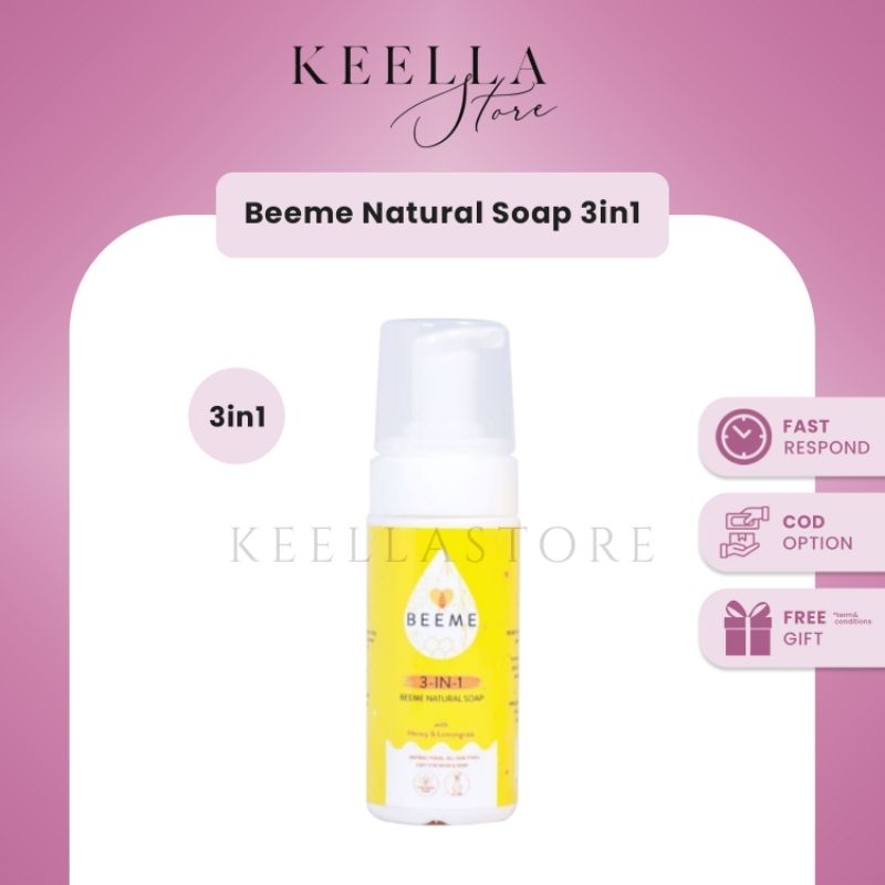 3in1 BEEME Natural Soap by Mama Shey aman untuk bayi sabun wajah dan tubuh mengandung honey