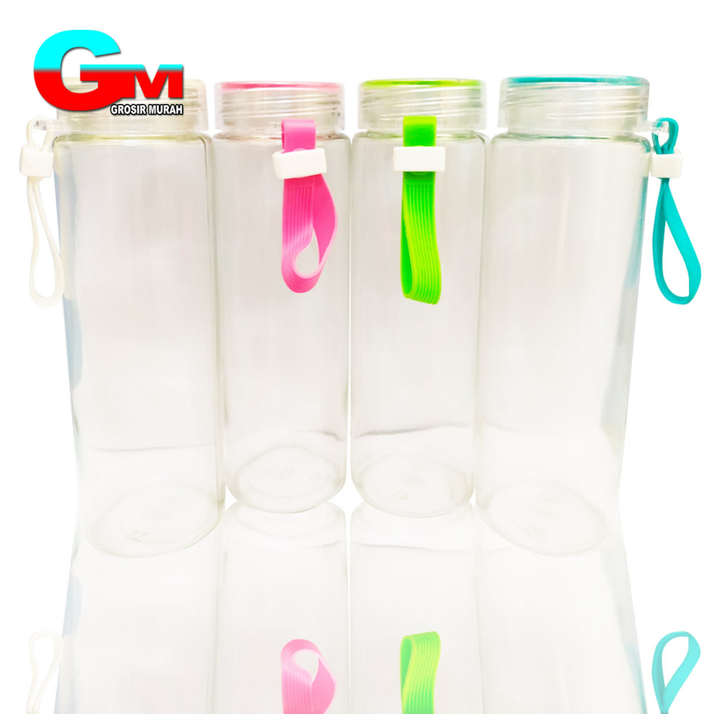 Botol Kaca Slim Bening Beling 400ML Tumbler Glass Termos Air Panas Dingin Souvenir Nikah